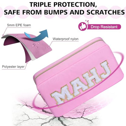 Mahjong Tile Bag Mahjong Bag with Zipper Travel Mahjong Carrying Case Storage Pouch Gifts for Mahjong Lovers Accessories - color: Pink-mahj