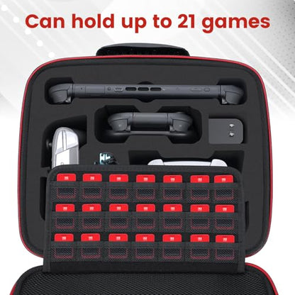 Migitec All-In-1 Travel Carrying Case Compatible with Nintendo Switch 2 | Protective Hard Case for Switch 2 Console, Dock, Pro Controllers, Joy-Con Grip, Power Adapter, 21 Games, Cables & Accessories