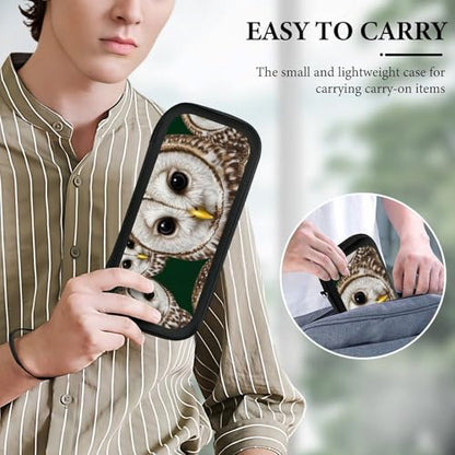 PPIKTC Travel Protective Pouch for Switch, Portable Carrying Case with 15 Game Cartridges, Cute White Owl Bag - color: Design (208)