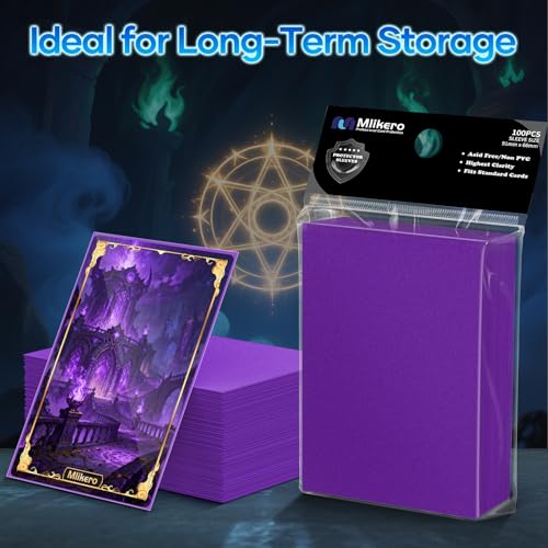 500 Count Card Sleeves, Matte Magic Card Sleeves, Smooth Shuffle & Tear Resistant, Fit for MTG, TCG, CCG (Purple) - color: Purple, size: 500 Pack