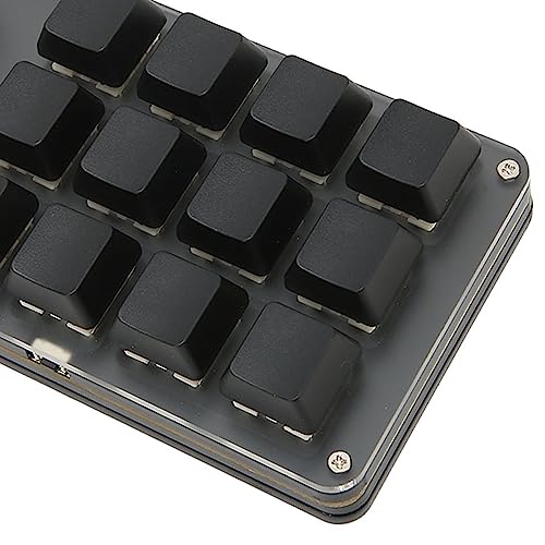 Zunate Mini Macro Mechanical Gaming Keyboard, 12 Keys 3 Knobs One Handed USB PC Keypad, Programmable Shortcut Custom Function Keyboard for Game Office (Wired USB)