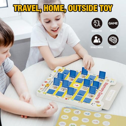 HONGID Matching Memory Game for Kids Age 3 4 5 6 7 8 9,Toddler Kids Travel Toys,Board Game,Road Trip Essentials for Toddler Boys Girls,Christmas Birthday Gifts Stocking Stuffers for Kid