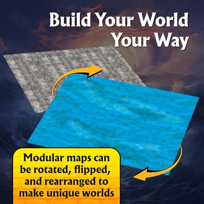 Arcknight The Textures Pack Roleplaying Battlemaps; 16 Modular RPG Maps in 8 Double-Sided Pages, 1" Square Grid, Modular & Versatile Design for Tabletop Gaming - for Dungeons & Dragons, Pathfinder - style: Textures 1