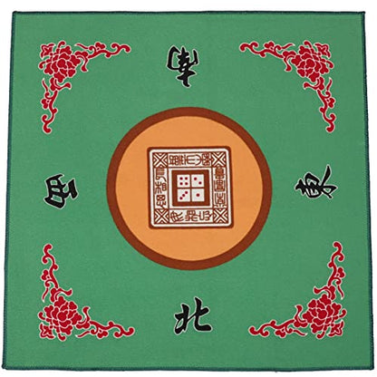 Mahjong Mat, Anti Slip and Noise Reduction Table Cover for Mahjong, Poker, Card, Board & Tile Games (Green, 31.5 inches) - color: Green