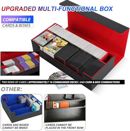 Premium Trading Card Storage Case TCG Deck Box Holds 800+ Sleeved Cards for MTG, YuGiOh, Uno, Sport with Strong Magnet Closure（W&P） - color: A-White/Purple - 800 Cards