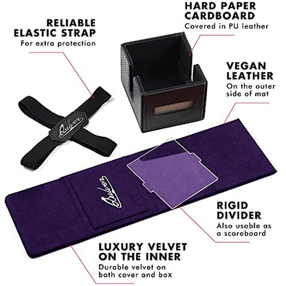 Quiver Time Purple Citadel Deck Block for Magic: the Gathering Cards - TCG 100+ Premium Commander Deck Box, MTG Deck Box for Cards, Dice & Tokens, Custom Divider, Magnetic Closure - color: Purple