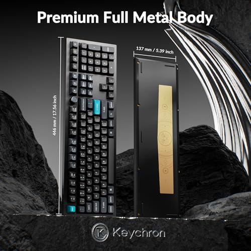 Keychron Q6 Ultra 8K Polling Rate Aluminum Wireless Mechanical Keyboard, 2.4 GHz/Bluetooth/Wired Full-Size Custom RGB, Hot-Swappable Silk POM Brown Switch for Mac Windows Linux - Black - color: Brown Switch
