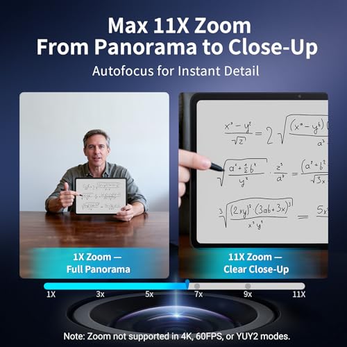 EMEET C60E Dual 4K Webcam for Streaming with Tripod, Wide-Angle and Telephoto Cameras, Max 11X Hybrid Zoom & PDAF Autofocus, Remote Control, RGB Lighting, 2 Mics, Plug & Play USB Webcam for PC & Mac - style: Dual-Camera w/ Tripod