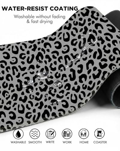 Mouse Pad, Desk Mat, 31.5x11.8in Large Mousepad, Leopard Print | Desk Pad with Stitched Edge & Rubber Non-Slip Bottom, Gaming Mouse Pad, Extended Mousepad for Home, Office - color: Leopard Print