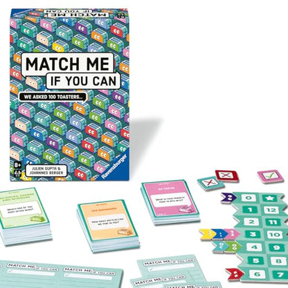 Ravensburger Match Me If You Can - Party-Game with 300 Curious Questions - Fun Conversation Starter & Social Guessing Game - 3 to 8 Players - Ages 8+