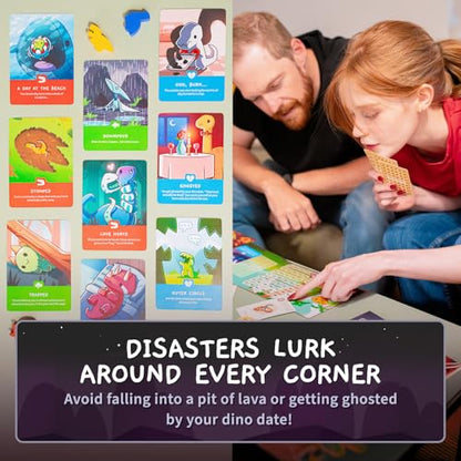 Unstable Games Happy Little Dinosaurs Board Game - Funny Card Game for Adults and Kids - Family Board Games for 2-4 Players, Ages 8 and Up, From the Creators of Unstable Unicorns and Here to Slay - style: Base Game