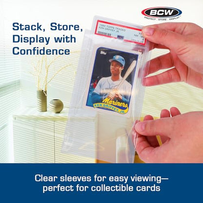BCW Resealable Graded Card Sleeves | 300 Pack | Universal Fit for PSA, Beckett, SGC & More | Acid-Free Archival Polypropylene | 3¾ x 5½ with 1” Flap - style: 300 Pack