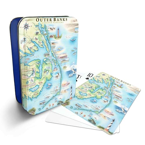 Xplorer Maps Outer Banks, North Carolina Map Standard 52-Deck Playing Cards - Official Vegas Poker Size - color: Outer Banks North Carolina