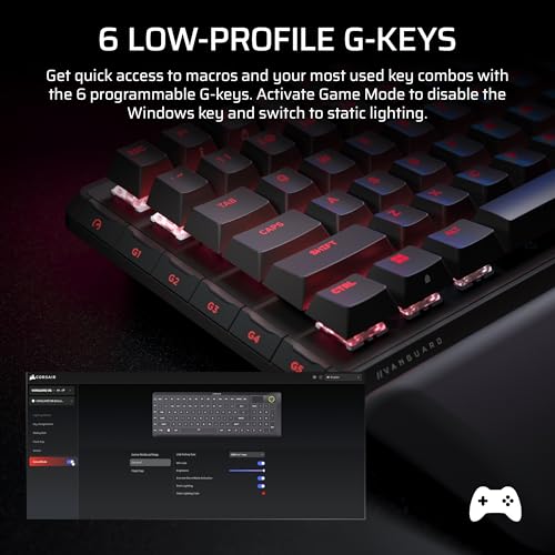 Corsair Vanguard 96 Wired Mechanical Gaming Keyboard – 96% Layout, MLX Plasma Linear Switches, 8000Hz Polling, LCD Display, Virtual Stream Deck, G-Keys, SOCD Flashtap, QWERTY US – Black - style: Linear Plasma Switches