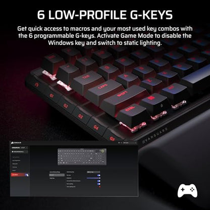 Corsair Vanguard 96 Wired Mechanical Gaming Keyboard – 96% Layout, MLX Plasma Linear Switches, 8000Hz Polling, LCD Display, Virtual Stream Deck, G-Keys, SOCD Flashtap, QWERTY US – Black - style: Linear Plasma Switches