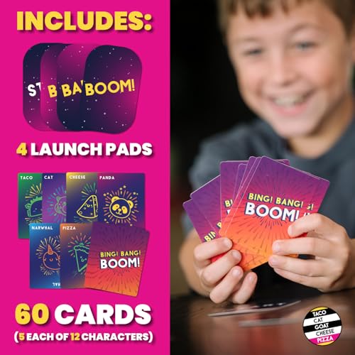 Bing Bang Boom Card Game by Taco Cat Games, Ages 7+, 2-6 Players | Race to match firework cards & shout Bing Bang Boom, Don't get stuck with a Dud, Big Action, Great for parties, Quick rounds