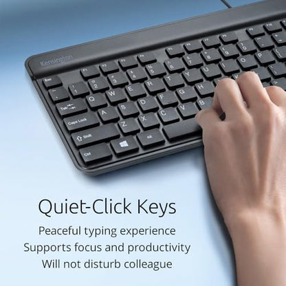 Kensington KB201 Simple Solutions Wired Keyboard, Black, TAA Compliant (K75453TAA) - size: Wired Keyboard