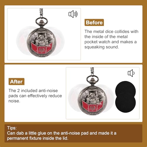 Kabinka D&D Dice Set with Pocket Watch Shell, 7Pcs Polyhedral Dice Set, DND Dice with Necklace Perfect for Dungeons and Dragons Dice, RPG, Role Playing Dice Accessory (DM, Ancient Silver) - color: Ancient Silver, style: DM