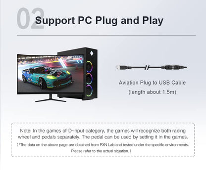 PXN A7 Gear Shifter - PC USB Simulator Shifter with Handbrake Button and Shift Button for High & Low Gear Universal 6+1 Shifter Includes DIN-USB, DIN-RJ11, DIN-DIN cables Shifter Compatible V10 V12 Lite Racing Wheels for PC