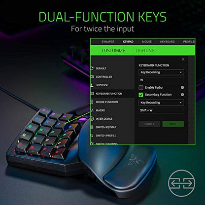 Razer Tartarus Pro Gaming Keypad: Analog-Optical Key Switches - Rapid Trigger - Adjustable Actuation - 32 Programmable Keys - Customizable Macros - Chroma RGB Lighting - Classic Black | Rapid Trigger, Adjustable Actuation, 32 Programmable Keys, Customizab