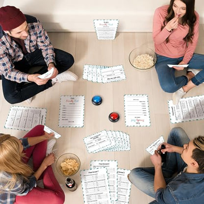 Christian Bible Friendly Feud Game with 2 Buzzers Religious Trivia Quiz Card Board Game Night Church Group Fun Bible Trivia Games for Adults Family Holiday Party Office Class Team Building Activity