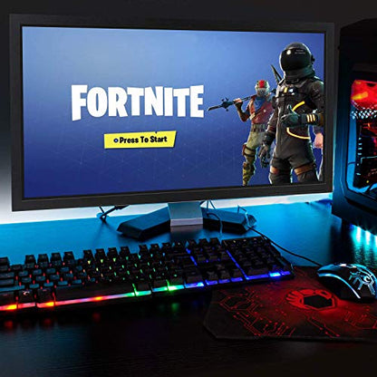 Gaming Keyboard and Mouse and Mouse pad and Gaming Headset, Wired LED RGB Backlight Bundle for PC Gamers and Xbox and PS4 Users - 4 in 1 Edition Hornet RX-250 - color: Black