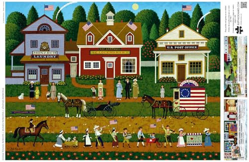 Buffalo Games - Charles Wysocki Young Patriots - 1000 Piece Jigsaw Puzzle | Art by Charles Wysocki, Frameable Art, Made in USA, Recycled Board, Includes Poster, Challenging, intermediate to expert - color: Young Patriots
