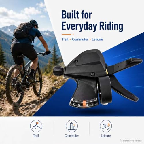 SL-M315-8 Speed Bike Shifter Right Thumb Gear Shifter | Bicycle Shift Lever MTB Mountain Bike Shifter Trigger Shifter Commuter Folding Hybrid Bike Gear Shifter with Gear Indicator - color: SL-M315-8R