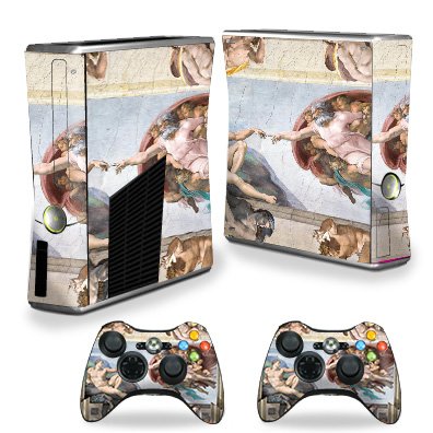 MightySkins Skin Compatible with X-Box 360 Xbox 360 S Console - Creation of Adam | Protective, Durable, and Unique Vinyl Decal wrap Cover | Easy to Apply, Remove, and Change Styles | Made in The USA - color: Creation Of Adam