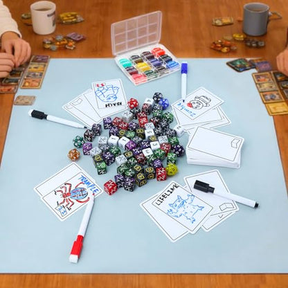 187 Pieces MTG Dice Counter & Token Set for Magic The Gatering, Plus 1 Life Counter MTG Dry Erase Tokens, Ability Keyword Counters Tokens Dice for TCG CCG Card Games Accessories
