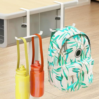 Headphone Stand Hanger Holder, Under Desk Clamp Hook Mount, Under Desk Mount Headset Hook Clip, Backpack Hanger Reduce Desk Clutter (White) - color: White