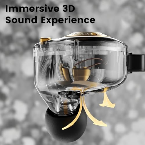 Wired Gaming Earbuds in-Ear Headphones HiFi Game Head Phones in Ear Monitors Deep Bass Sound Wired-Earbuds with 1DD 10mm Dynamic Driver Inear Earphones IEM for Music Gaming Video Calling (Black) - color: 블랙.