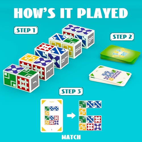 Family Matching Game for Kids & Adults, Block Puzzle Board Games for Boys & Girls Ages 6-8 8-12, 2 Player Card Puzzles for Children 6+ Year Olds - size: Edition 1.0: 2 players