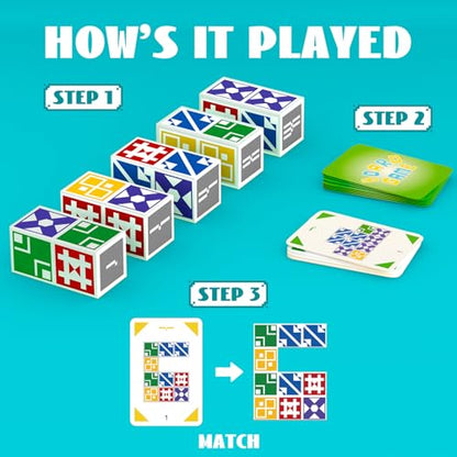 Family Matching Game for Kids & Adults, Block Puzzle Board Games for Boys & Girls Ages 6-8 8-12, 2 Player Card Puzzles for Children 6+ Year Olds - size: Edition 1.0: 2 players