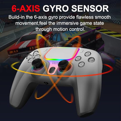 NBCP Wired PS5 Controller for PlayStation 5,PS4,PC/Steam Gamepad | Dual Vibration and Hall Effect Triggers,6-Axis Gyroscope,Turbo Function and 3.5mm Headphone Jack Grey - color: Gray