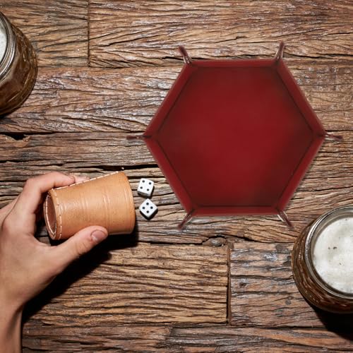 ibasenice Folding Dice Tray Portable Pu Dice Plate for Tabletop Games Storage Box Deep Convenient and Design for Organizing and Items