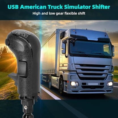 kelegaan USB Truck Simulator Shifter, Compatible with Logitech G25, G27, G29, G923, Thrustmaster TH8A Shifter, semi shifter for pc,Gear Shift Lever for ATS and ETS2 Games-PC Sim Racing Shifter