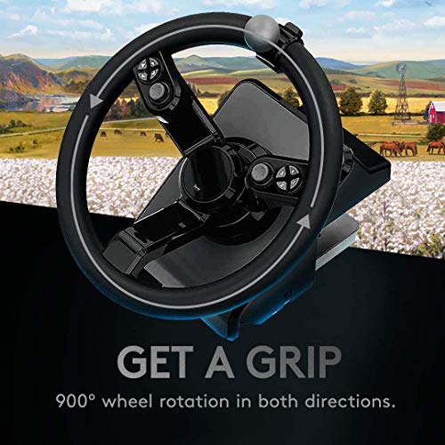 Logitech G Farm Simulator Heavy Equipment Bundle (2nd Generation), Steering Wheel Controller for Farm Simulation 19 (or Older), Wheel, Pedals, Vehicle Side Panel Control Deck for PC/PS4 (Renewed)
