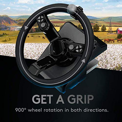 Logitech G Farm Simulator Heavy Equipment Bundle (2nd Generation), Steering Wheel Controller for Farm Simulation 19 (or Older), Wheel, Pedals, Vehicle Side Panel Control Deck for PC/PS4 (Renewed)