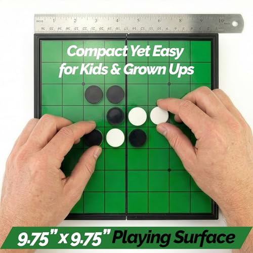 Sterling Games Othello Reversi Strategy Board Game 9.75 Inch Board with Folding Magnetic Board and Pieces for Home and Travel
