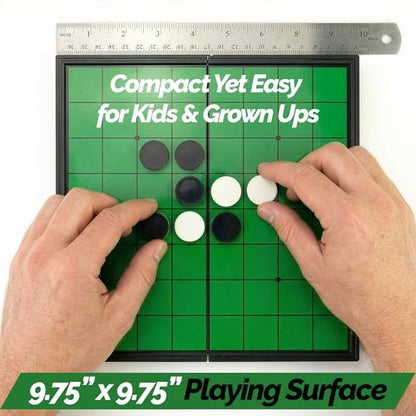 Sterling Games Othello Reversi Strategy Board Game 9.75 Inch Board with Folding Magnetic Board and Pieces for Home and Travel