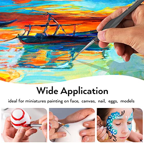 Nicpro 15 Pack Miniature Painting Set, Fine Detail Paint Brushes for Models, Acrylic Watercolor Oil, Ceramic, Shoe, Art Figure Paint by Number - Thin Artist Kit Nylon Holder - size: 15 PCS