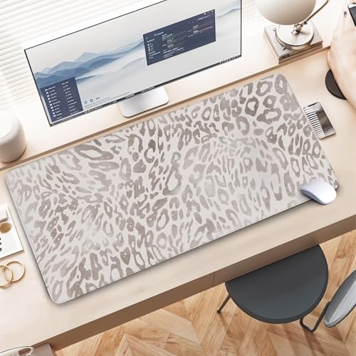 Leopard Mouse Pad Gaming, Large Cheetah Mouse Pads for Desk, Leopard Print Extended Gaming Mousepad with Stitched Edge, Non-Slip Rubber Base, Long Full Mousepads Mat for Desk Home Office, 31.5" x11.8" - color: Mpad#Leopard Print, size: 31.5L x 11.8W inche