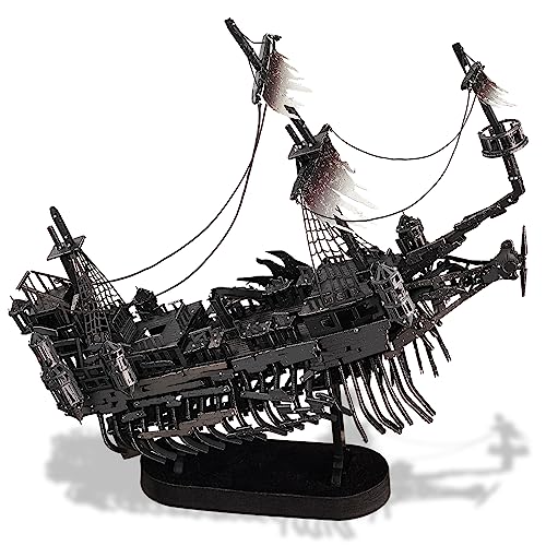 Piececool 3D Puzzles for Adults, Sea Ghost Pirate Ship DIY 3D Watercraft Metal Model Building Kits, Difficult 3D Puzzles for Family Time, Great Christmas Birthday Gifts - color: Sea Ghost