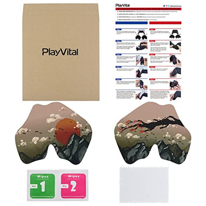 eXtremeRate PlayVital Controller Grip for ps5 Controller, Professional Textured Soft Rubber Pads Handle Grips - View of Rising Sun - color: Rising Sun