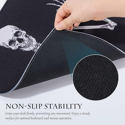 ALOANES Waterproof Gaming Mousepad Large Mouse Mat Non-Slip Rubber Base | Desk pad Keyboard Desk Mat for Computer Office Home, Left Skeleton 3XL(35.43"x15.74"x0.12") - color: Left Skeleton, size: 35.4L x 15.7W inches