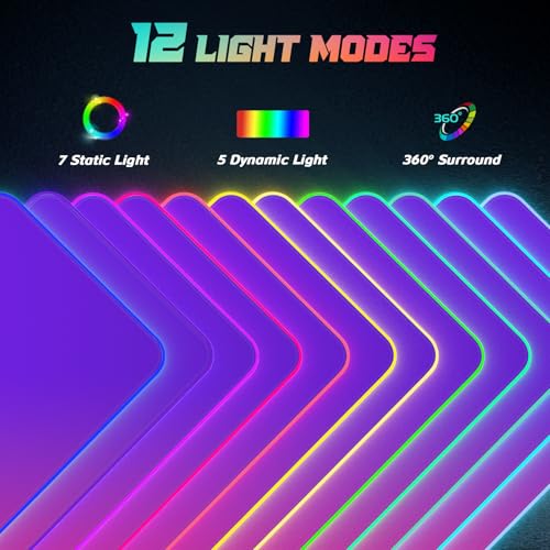ITNRSIIET RGB Gaming Mouse Pad Full Desk XL Extended Large Gaming Mousepad 12 Lighting Modes, 30% Thicker, Big LED Desk Mat for Keyboard Men Gamers Esport Pros, 32" x 12",Gradient Red Purple - color: Z-gradient Red Purple