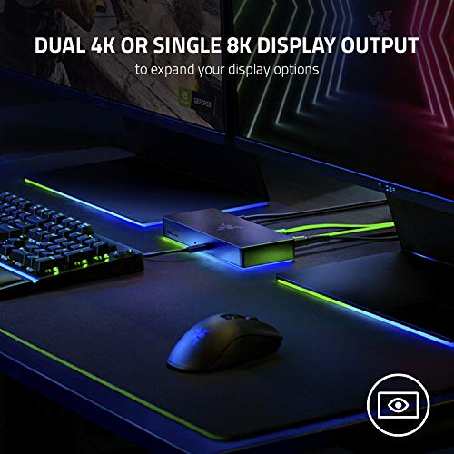 Razer Thunderbolt 4 Dock, 10 Ports, USB-A, USB-C, 2.5 GbE, Black | Dual 4K or Single 8K Video Output, Mac, and PC Compatible, Thunderbolt 3 & 4 Certified, Chroma - size: (Pack of 1)