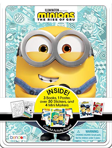 Minions Rise of Gru Despicable Me Activity Tin with Coloring Book, Stickers, Markers, and Poster AS47657
