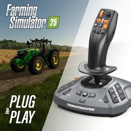 Thrustmaster SimTask FarmStick 3-Axis Farming Joystick - PS5 & PC | Plug and play for FS25, 33 programable inputs, thumbwheel, mini-stick, triggers, rocker switches, H.E.A.R.T sensors - style: Farmstick | Playstation